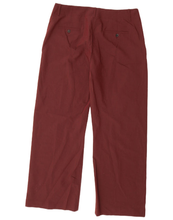 Zara Damen-Chinohose mit lockerer Passform, XL, W32, L30, Burgunderrot, Polyester