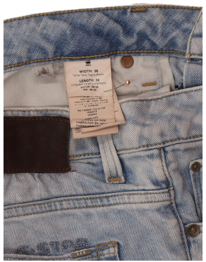 G-STAR Herren Distressed Slim Jeans W36 L32 Blaue Baumwolle