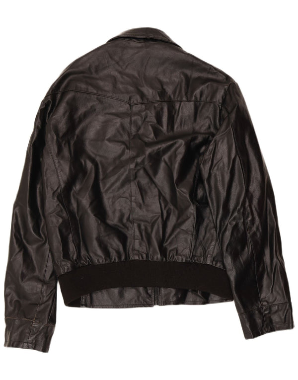 Vintage Herren Lederjacke UK 42 XL Schwarzes Leder