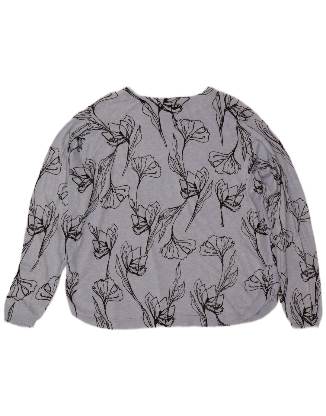 MARKS & SPENCER Damen-Pullover mit U-Boot-Ausschnitt, Gr. 18, XL, blau geblümt