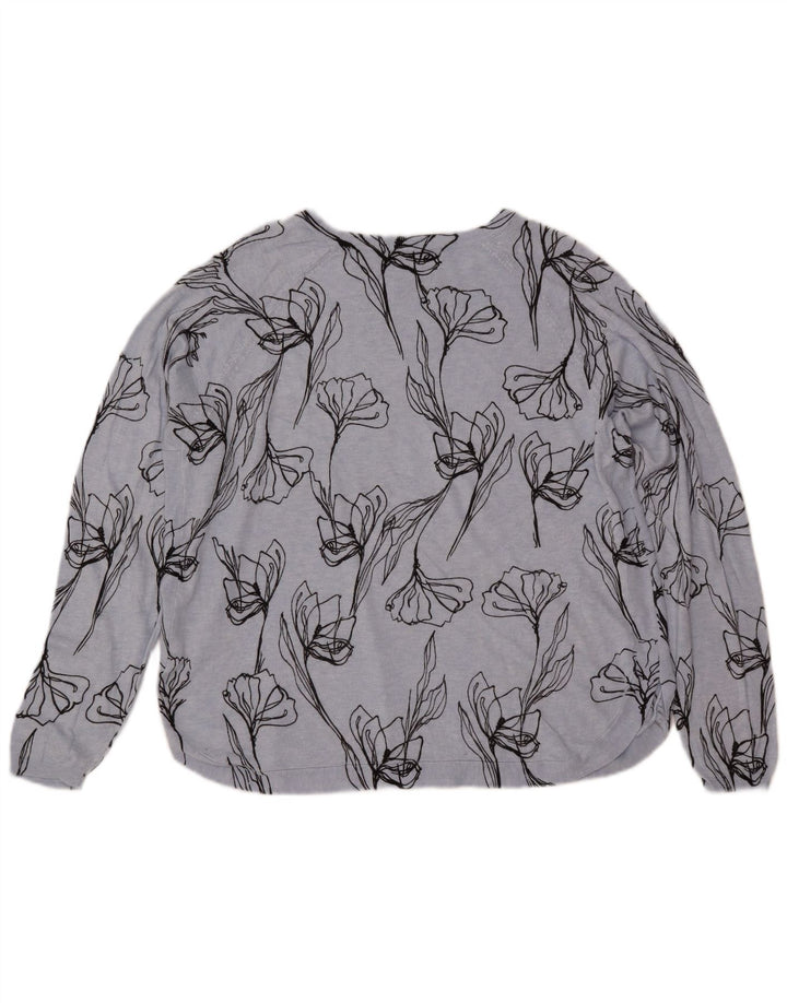 MARKS & SPENCER Damen-Pullover mit U-Boot-Ausschnitt, Gr. 18, XL, blau geblümt