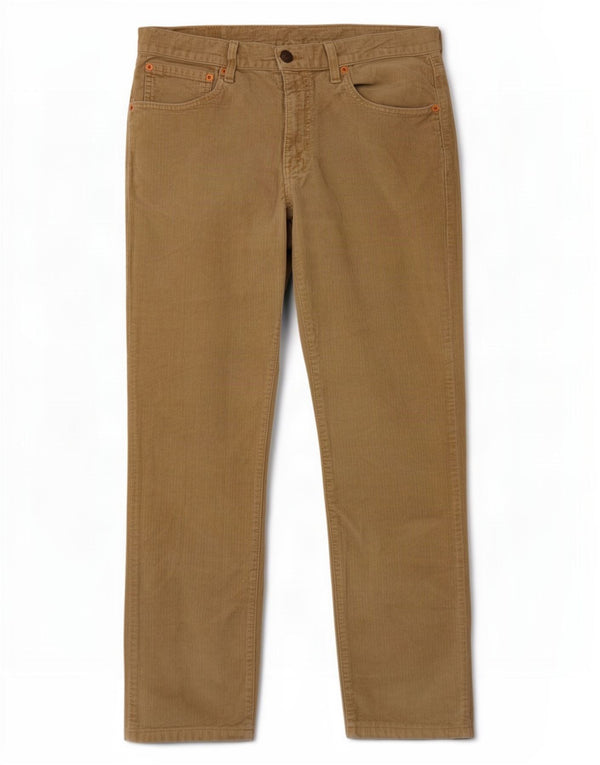 Levi's Mens Straight Corduroy Trousers W34 L30 Brown Cotton