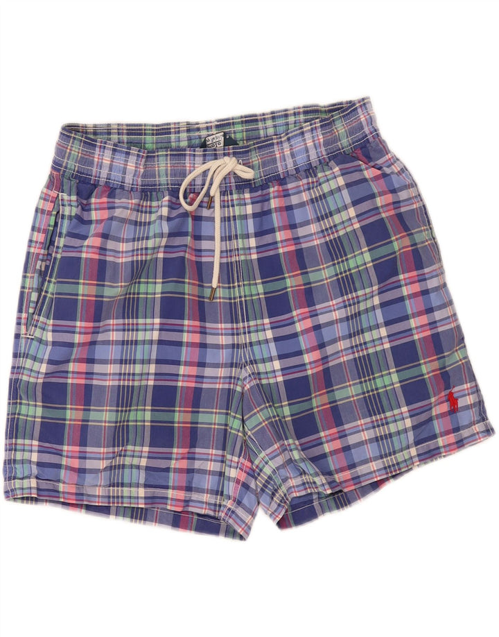 Polo Ralph Lauren Herren-Badeshorts, mittelgroß, mehrfarbig, kariert, Baumwolle