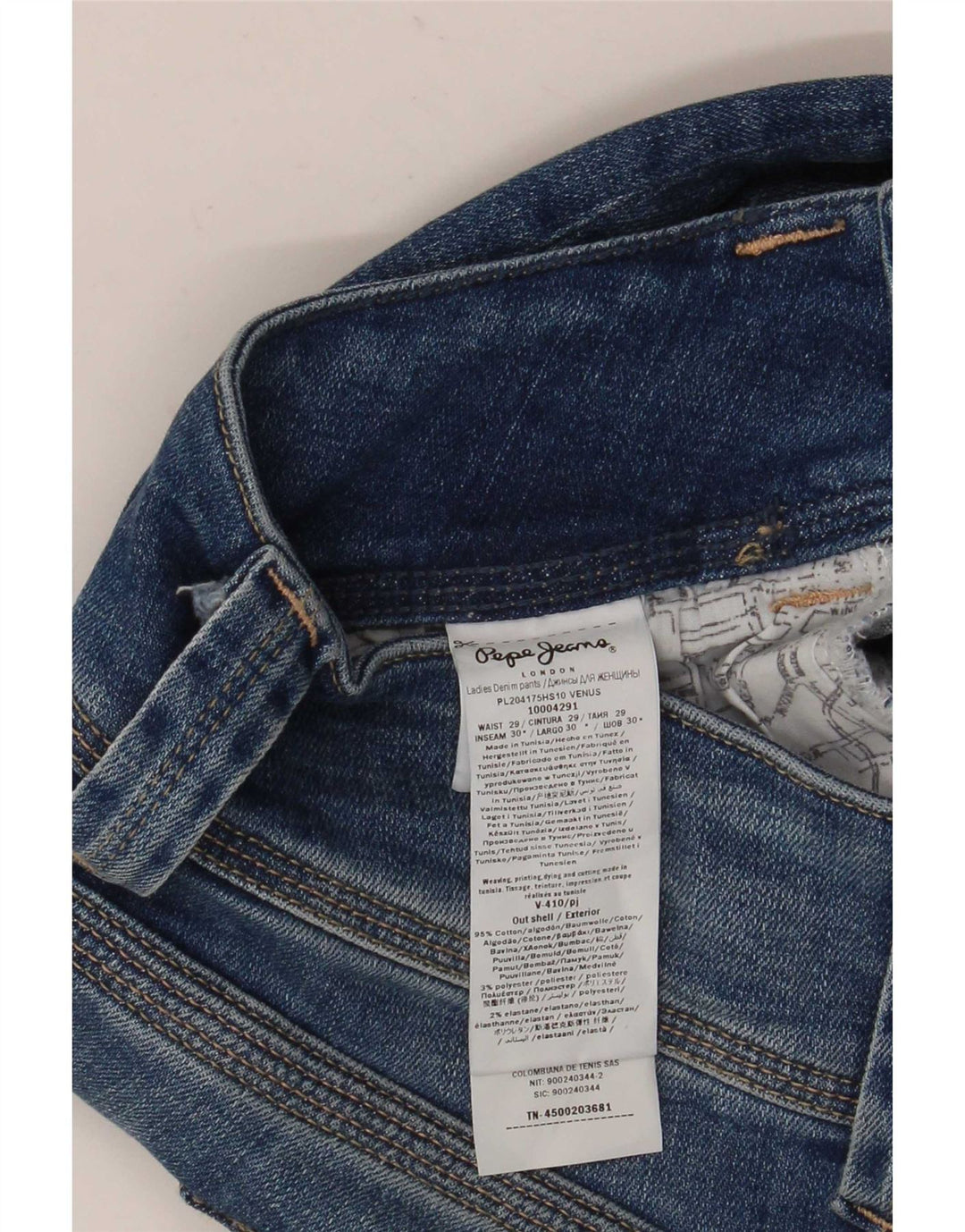 PEPE Jeans Damen Slim Jeans W29 L30 Blaue Baumwolle