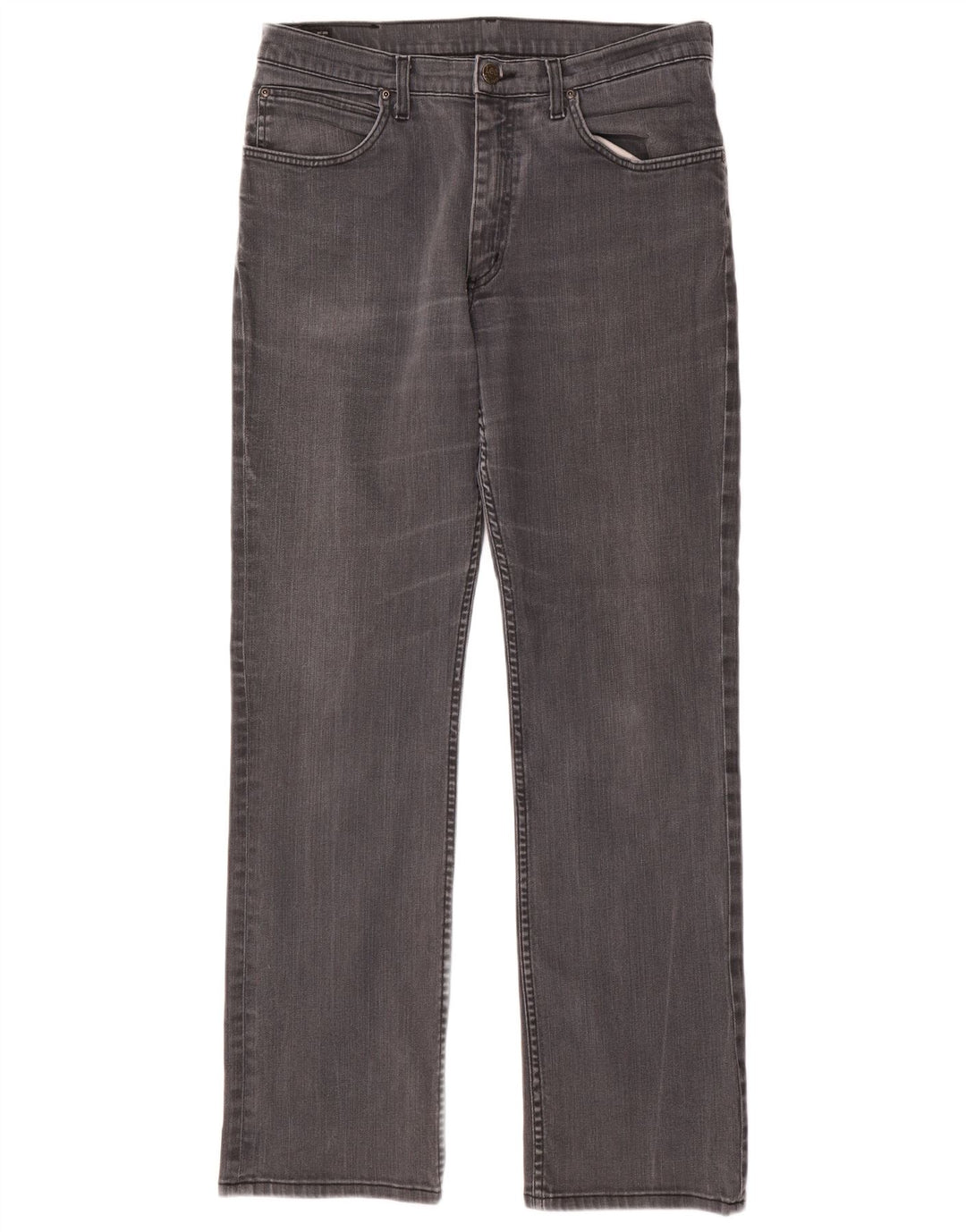 Lee Herren Brooklyn Straight Jeans W34 L34 Graue Baumwolle