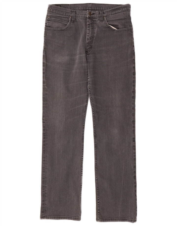 Lee Herren Brooklyn Straight Jeans W34 L34 Graue Baumwolle