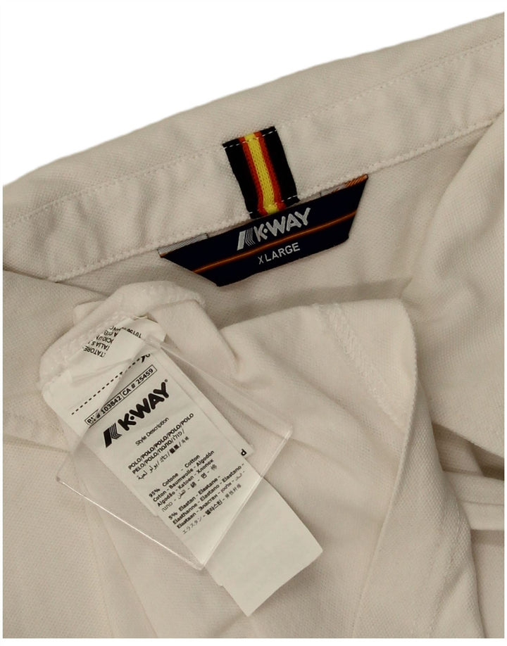 K-WAY Herren-Poloshirt XL, weiße Baumwolle