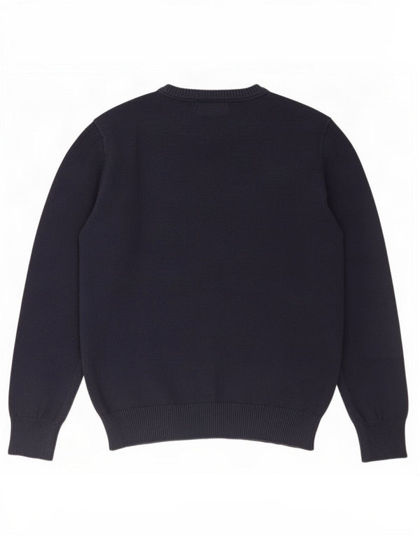 Zara Mens Crew Neck Jumper Sweater Medium Navy Blue Cotton