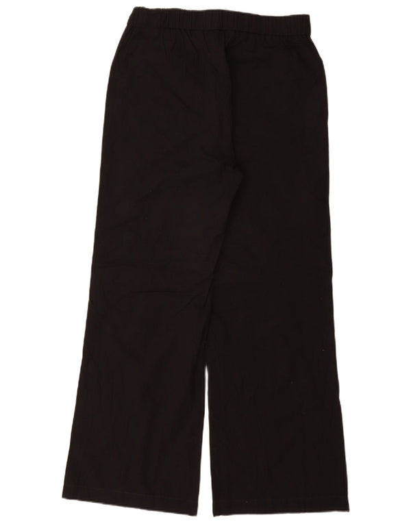 BENETTON Womens Wide Leg Chino Trousers Small W26 L29 Black Cotton