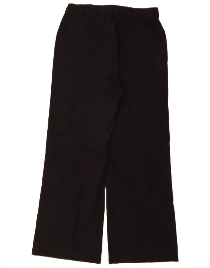 BENETTON Damen-Chinohose mit weitem Bein, klein, W26, L29, schwarze Baumwolle