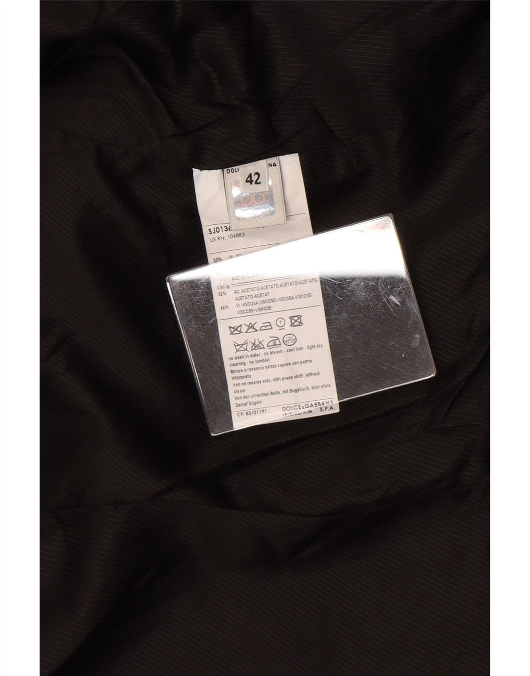 Dolce & Gabbana Damen 2-Knopf-Blazerjacke IT 42 Mittelschwarzes Polyester