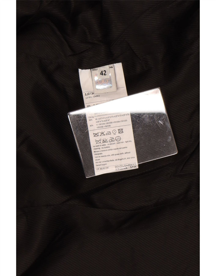 Dolce & Gabbana Damen 2-Knopf-Blazerjacke IT 42 Mittelschwarzes Polyester