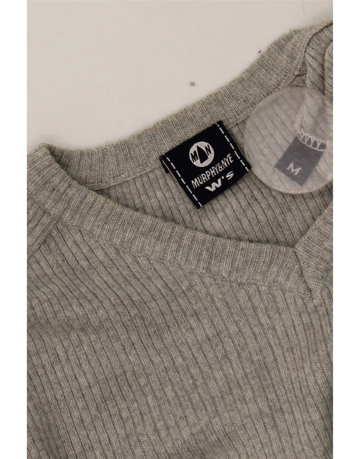 Murphy & Nye Damen Crop V-Ausschnitt Pullover Pullover UK 12 Mittelgrau