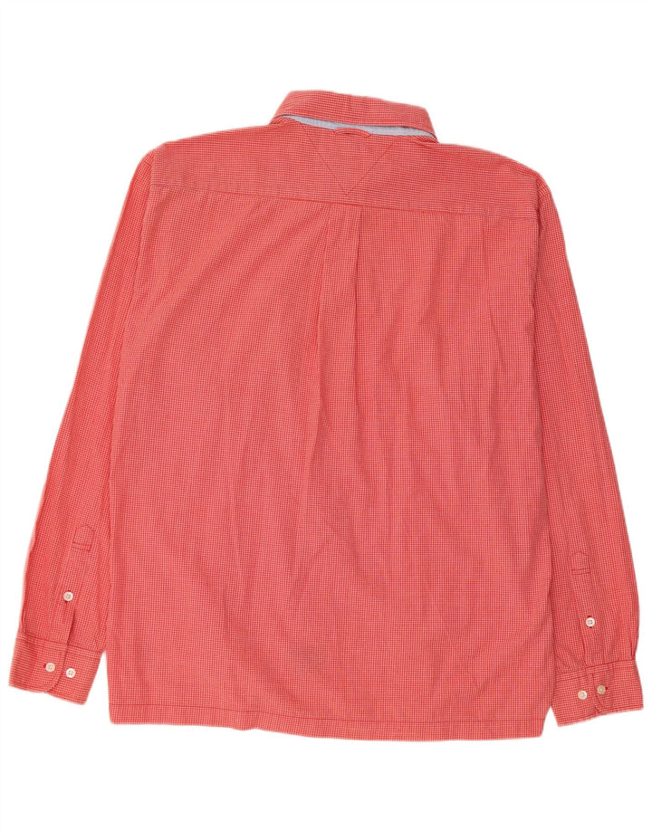 Tommy Hilfiger Herrenhemd XL aus roter Gingham-Baumwolle