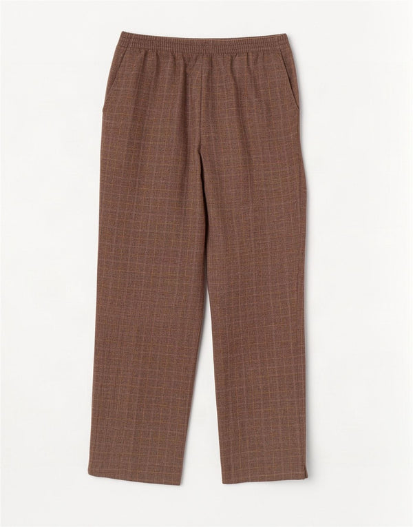 Marks & Spencer Damen Freizeithose UK 14 Large W34 L27 Braun kariert