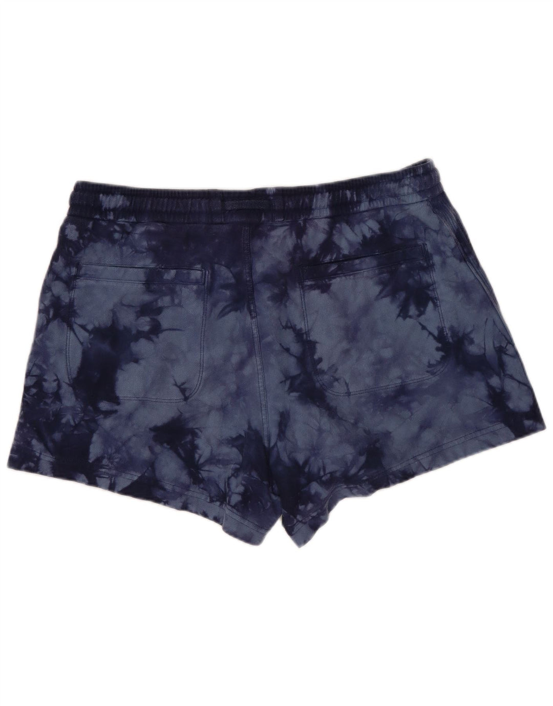 ATHLETA Damen Sportshorts UK 14 Große Marineblaue Batik-Baumwolle