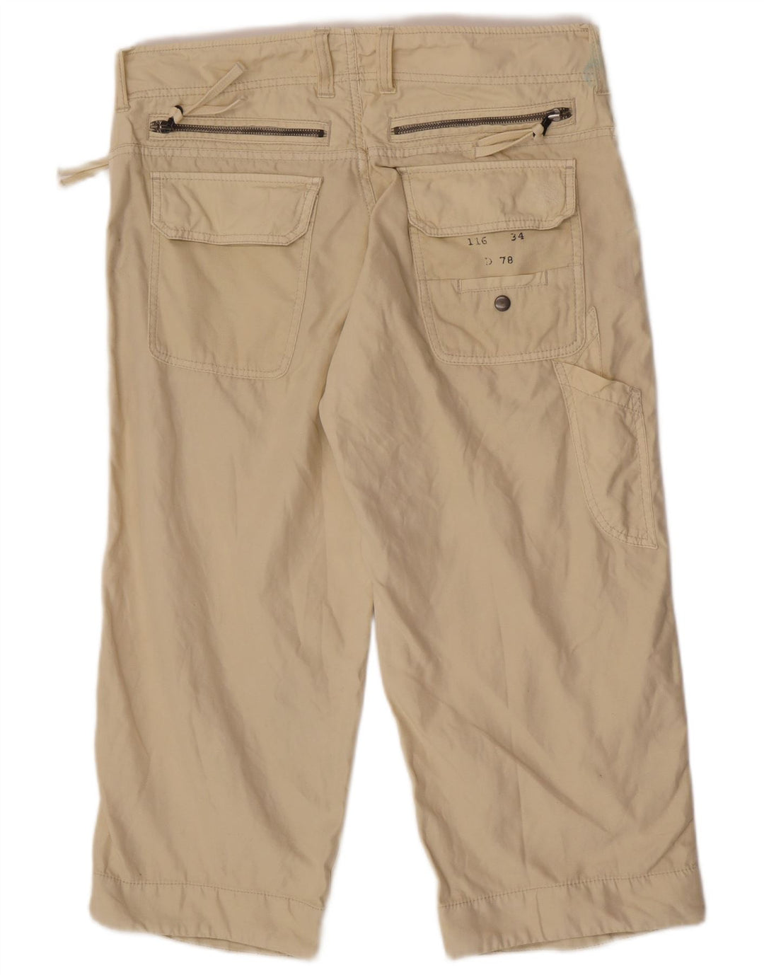 Diesel Damen Cargo Caprihose W31 L21 Beige Baumwolle