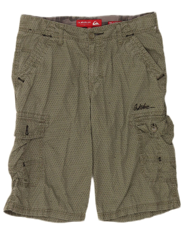 Quiksilver Cargo-Shorts für Jungen, 13–14 Jahre, W28, Khaki, geometrische Baumwolle