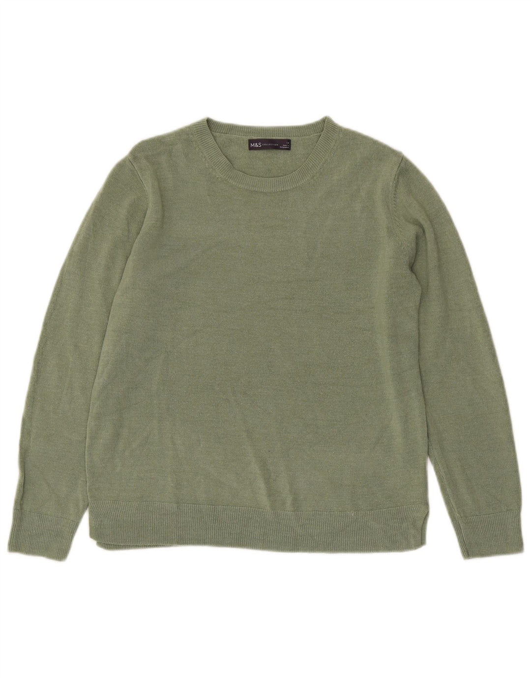 Marks & Spencer Damen-Pullover mit U-Boot-Ausschnitt, Gr. 14, Mittelgrün