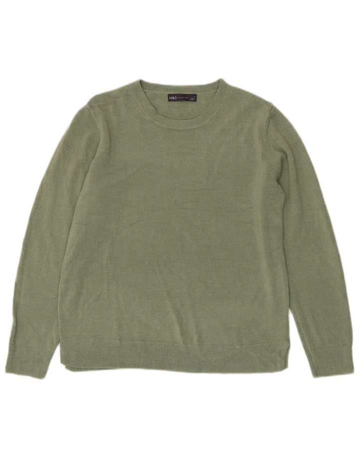 Marks & Spencer Damen-Pullover mit U-Boot-Ausschnitt, Gr. 14, Mittelgrün