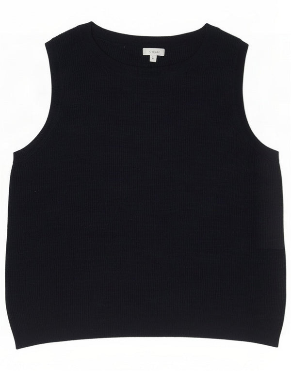 Jigsaw Womens Vest Top UK 14 Large Navy Blue Linen