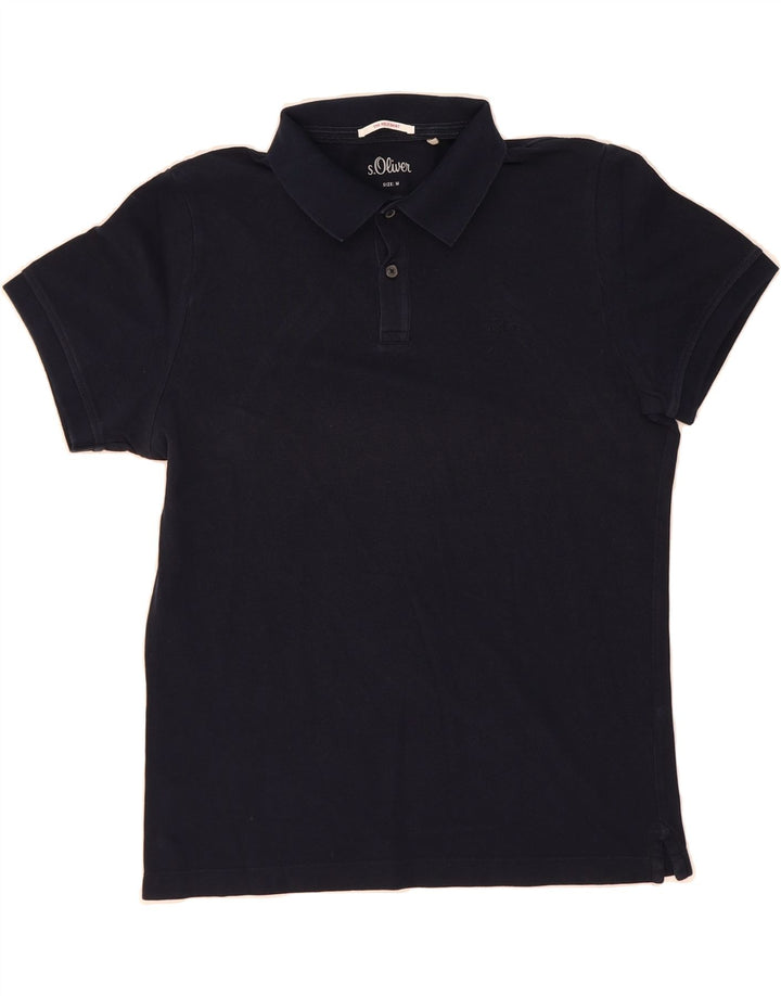 S.OLIVER Mens Polo Shirt Medium Navy Blue Cotton Vintage S.Oliver and Second-Hand S.Oliver from Messina Hembry 