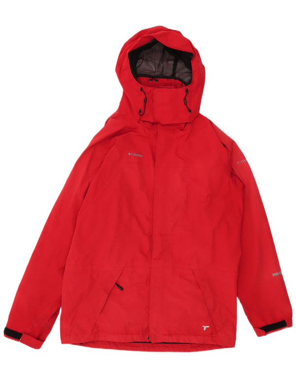 Columbia Mens Titanium Hooded Rain Jacket UK 38 Mittelrotes Polyester