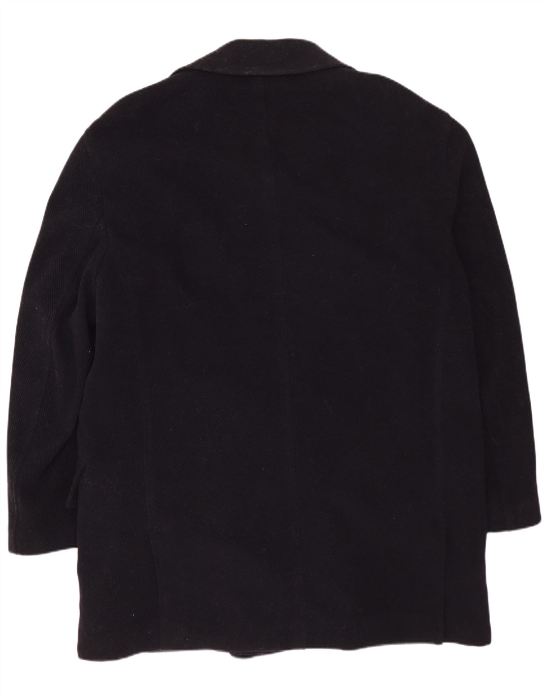 VINTAGE Zweireihiger Herrenmantel IT 50 Große marineblaue Wolle