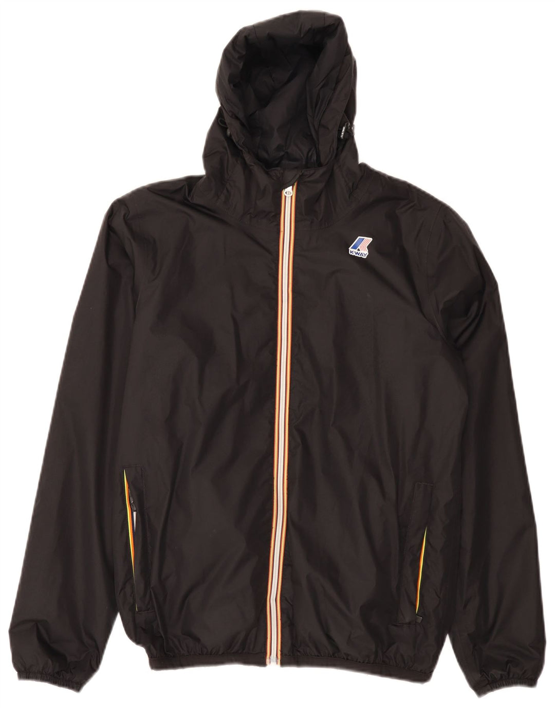 K-Way Damen-Regenjacke mit Kapuze, übergroß, Gr. 10, Größe S, Schwarz, Polyamid