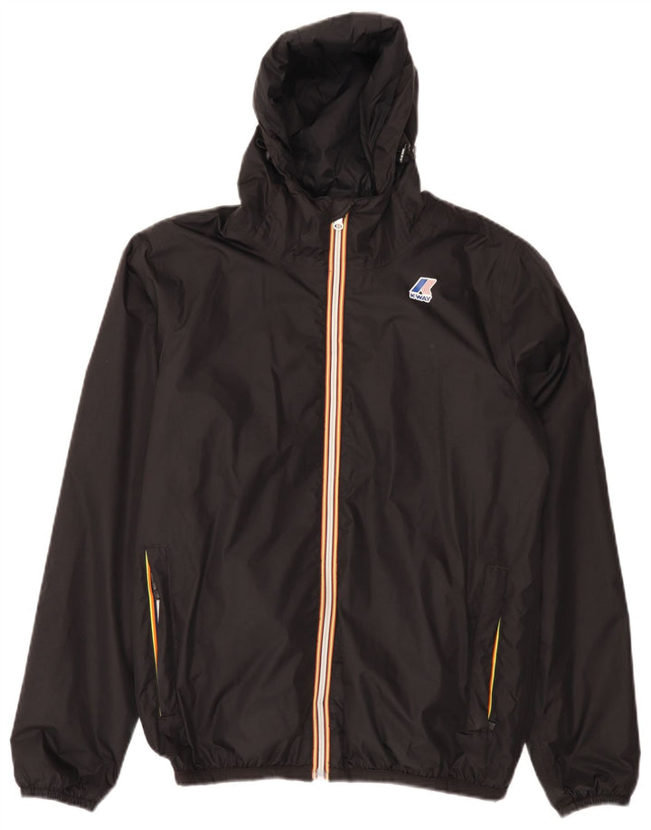 K-Way Damen-Regenjacke mit Kapuze, übergroß, Gr. 10, Größe S, Schwarz, Polyamid