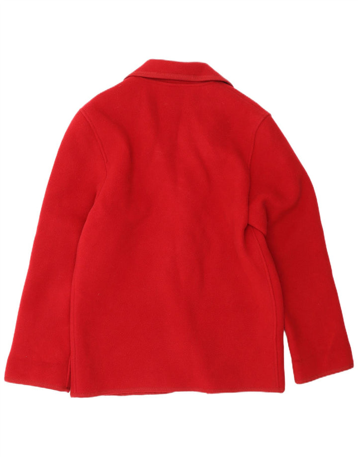 Genny Damen-Blazer mit 3 Knöpfen, übergroß, UK 10, kleine rote Wolle