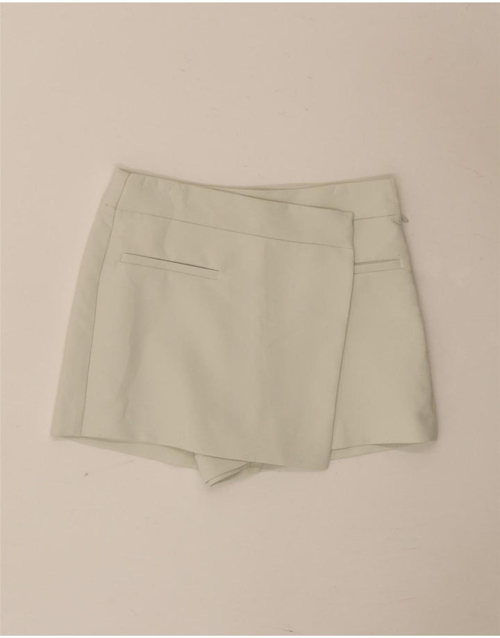 Zara Damen Skort Hot Pants XS W25 Grün Polyester