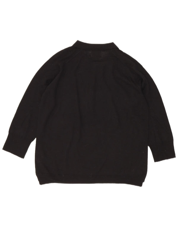 Zara Damen-Pullover mit 3/4-Ärmeln und Rollkragen, UK 14, mittelschwarze Wolle