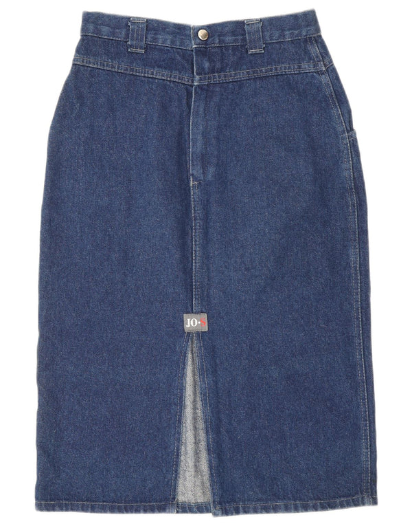 Vintage Damen Jeansrock mit hoher Taille, mittelgroß, W24, marineblaue Baumwolle