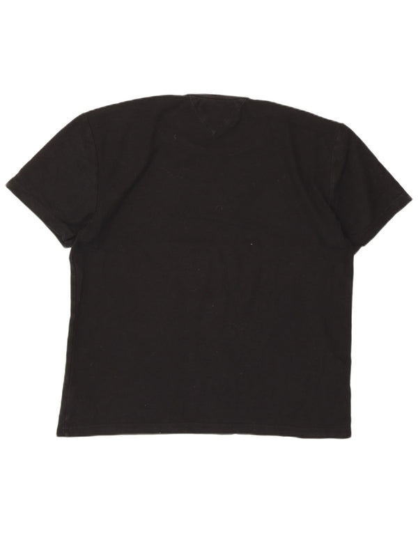 TOMMY HILFIGER Damen T-Shirt Top UK 18 XL Schwarz Baumwolle