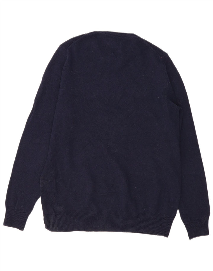 Marks & Spencer Herren-Pullover mit Rundhalsausschnitt, mittlere marineblaue Lammwolle