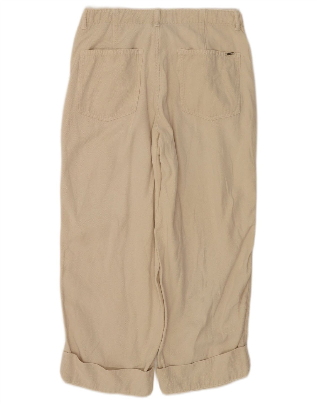Massimo Dutti Damen Caprihose EU 38 Small W28 L22 Beige Lyocell