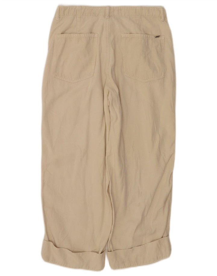 Massimo Dutti Damen Caprihose EU 38 Small W28 L22 Beige Lyocell