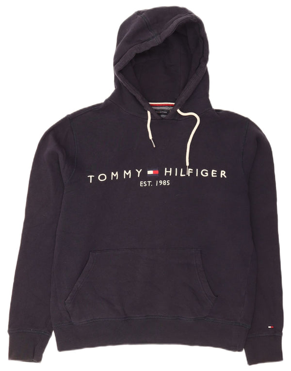 Tommy Hilfiger Damen-Kapuzenpullover mit Grafik, übergroß, Gr. 10, Marineblau