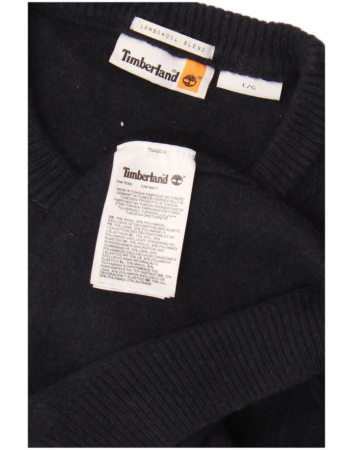 TIMBERLAND Herren-Pullover mit Rundhalsausschnitt, groß, marineblaue Wolle