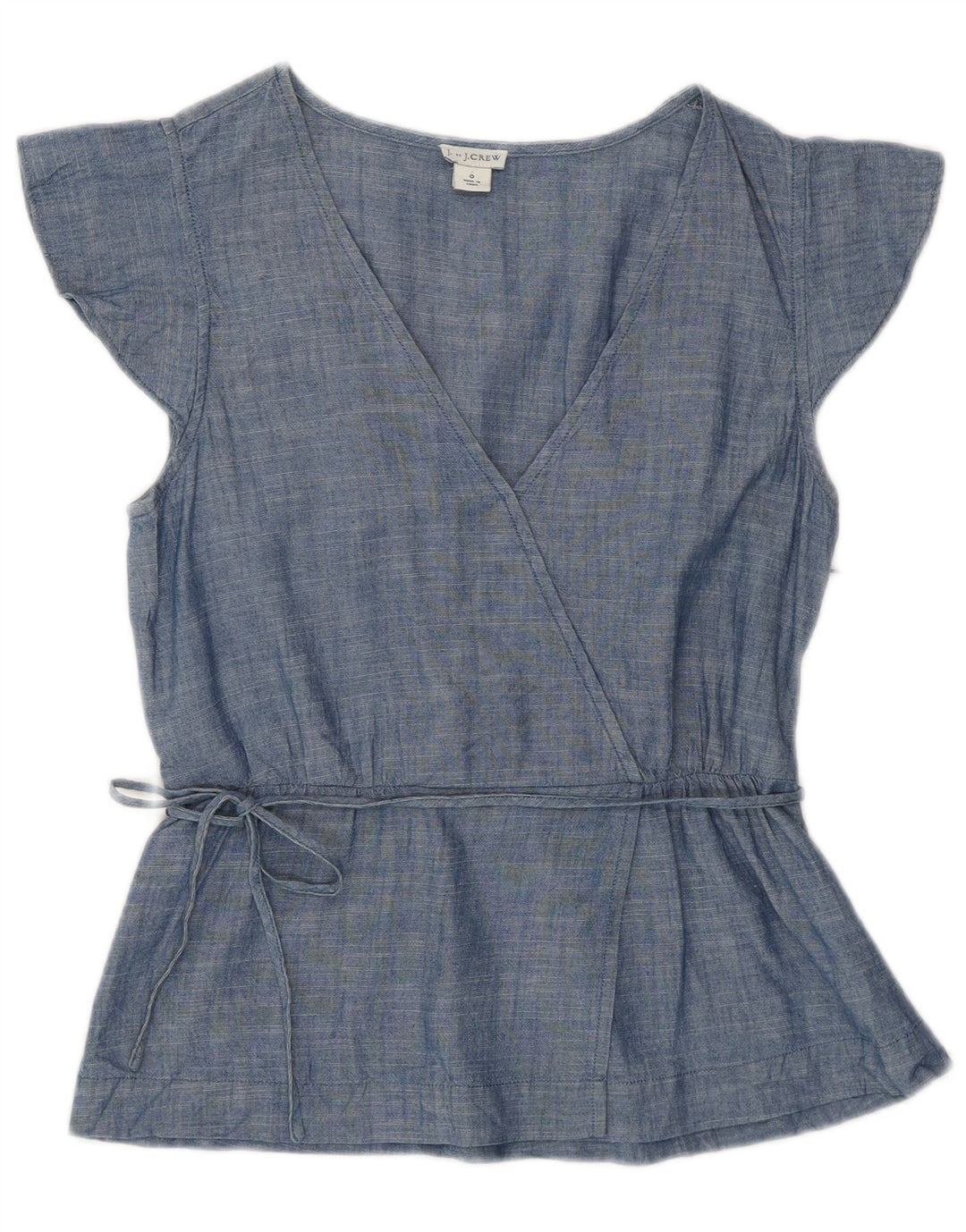 J. CREW Damen Blusentop US 0 XS Blaue Baumwolle