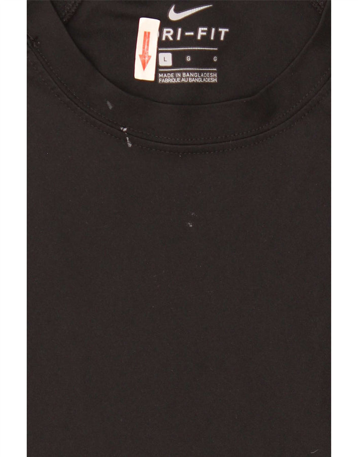 Nike Herren Dri Fit T-Shirt Top Large Schwarz Polyester