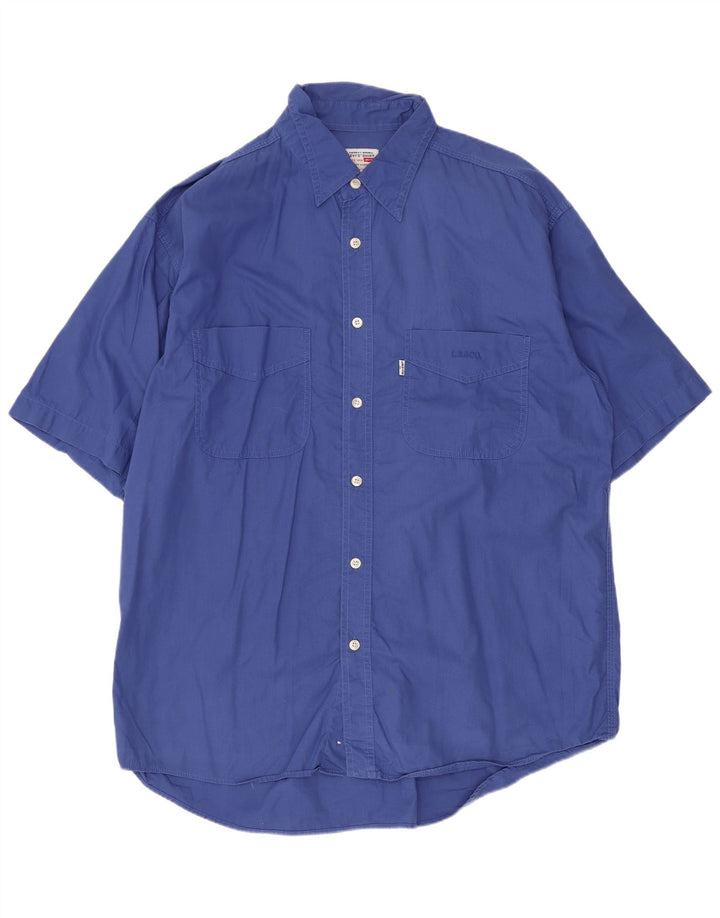 Levi's Herren-Kurzarmhemd, Größe L, Blau