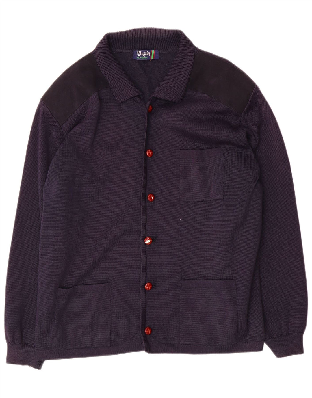 Vintage Herren Cardigan Pullover Groß Marineblau