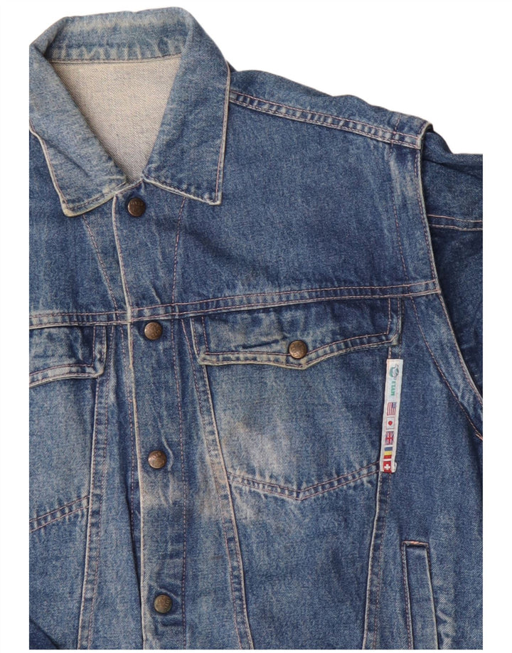 Vintage Herren Jeansjacke UK 40 Große blaue Baumwolle