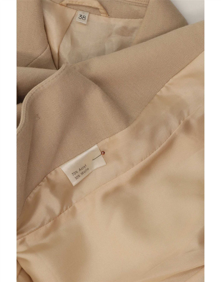 Vintage Damen Blazerjacke mit 3 Knöpfen, EU 38, Mittelbeige, Acryl