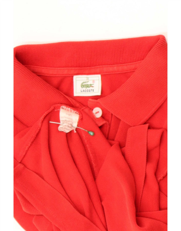 Lacoste Damen Poloshirt Größe 38 Mittelrote Baumwolle