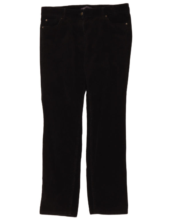 Marks & Spencer Damen Gerade Cordhose UK 16 Large W32 L29 Schwarz