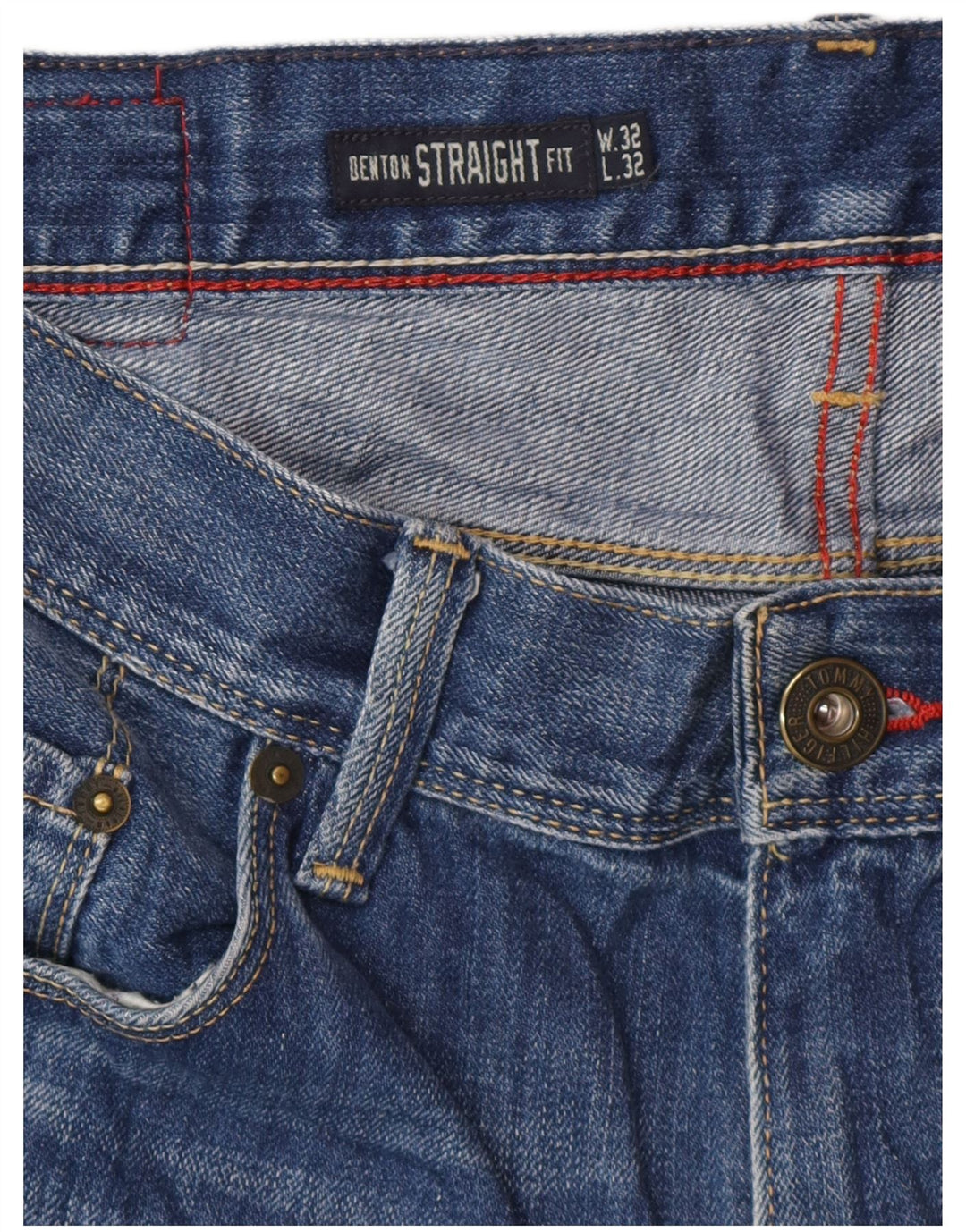 TOMMY HILFIGER Herren Benton Straight Jeans W32 L32 Blaue Baumwolle