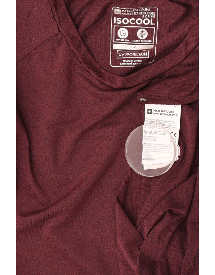 Mountain Warehouse Herren-T-Shirt-Oberteil, groß, burgunderrotes Polyester